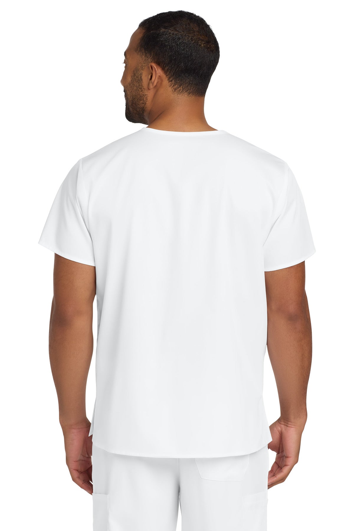 White Wink Unisex WorkFlex Chest Pocket V-Neck Top WW3160 plain