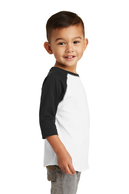 White/Black Rabbit Skins Toddler Baseball Fine Jersey Tee. RS3330 plain