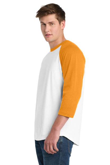 White/Gold Sport-Tek Colorblock Raglan Jersey. T200 plain