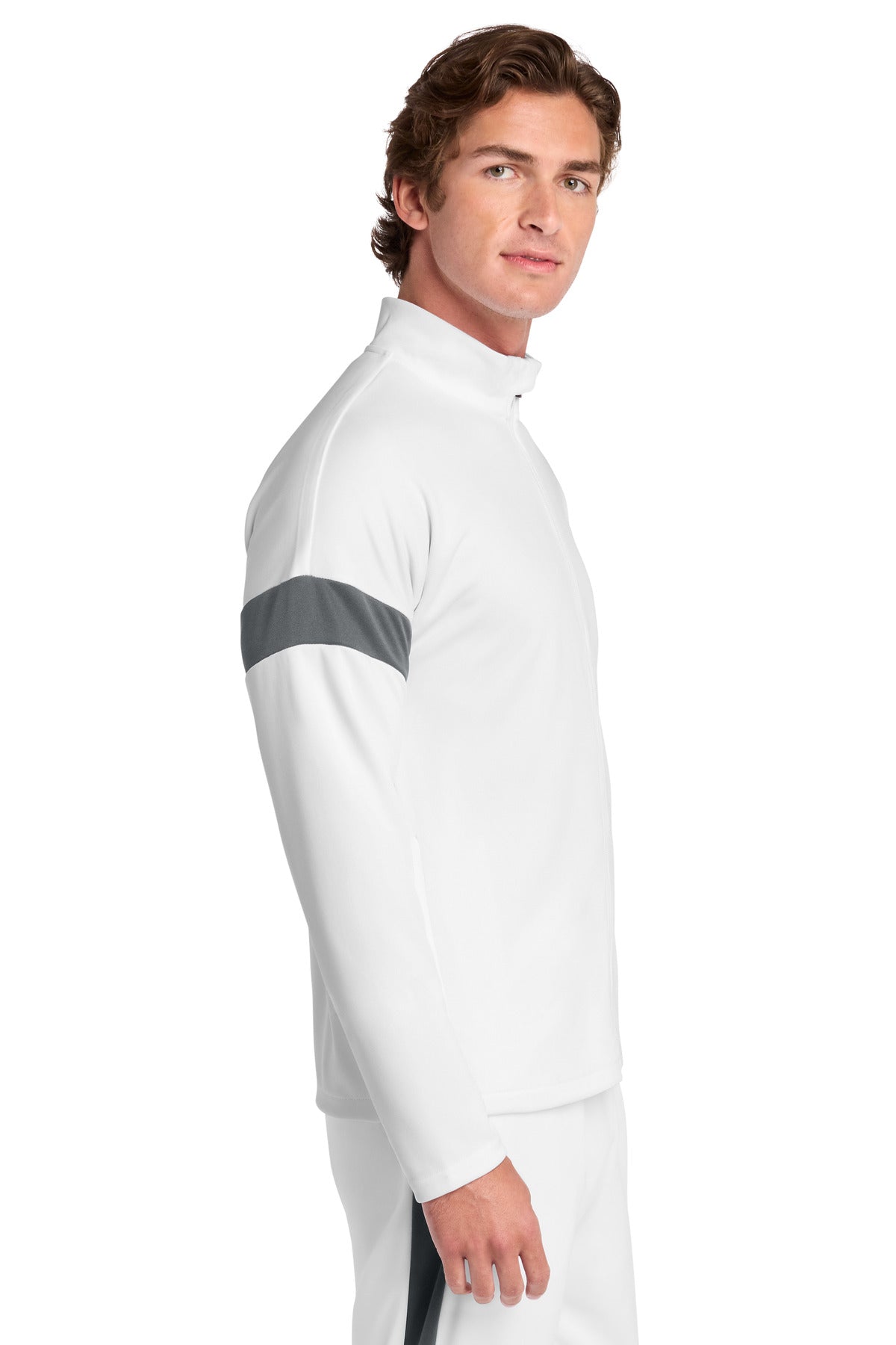 White/IrGy Sport-Tek Travel Full-Zip Jacket ST800