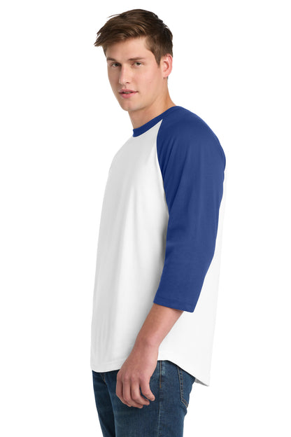 White/Royal Sport-Tek Colorblock Raglan Jersey. T200 plain