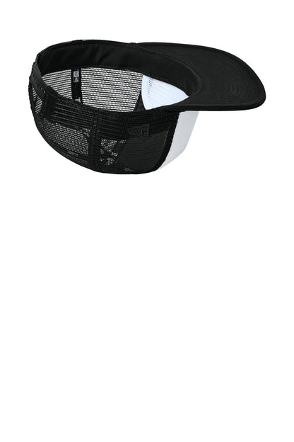 Wht/Bk/Bk New Era Foam Rope Trucker Cap NE410 plain