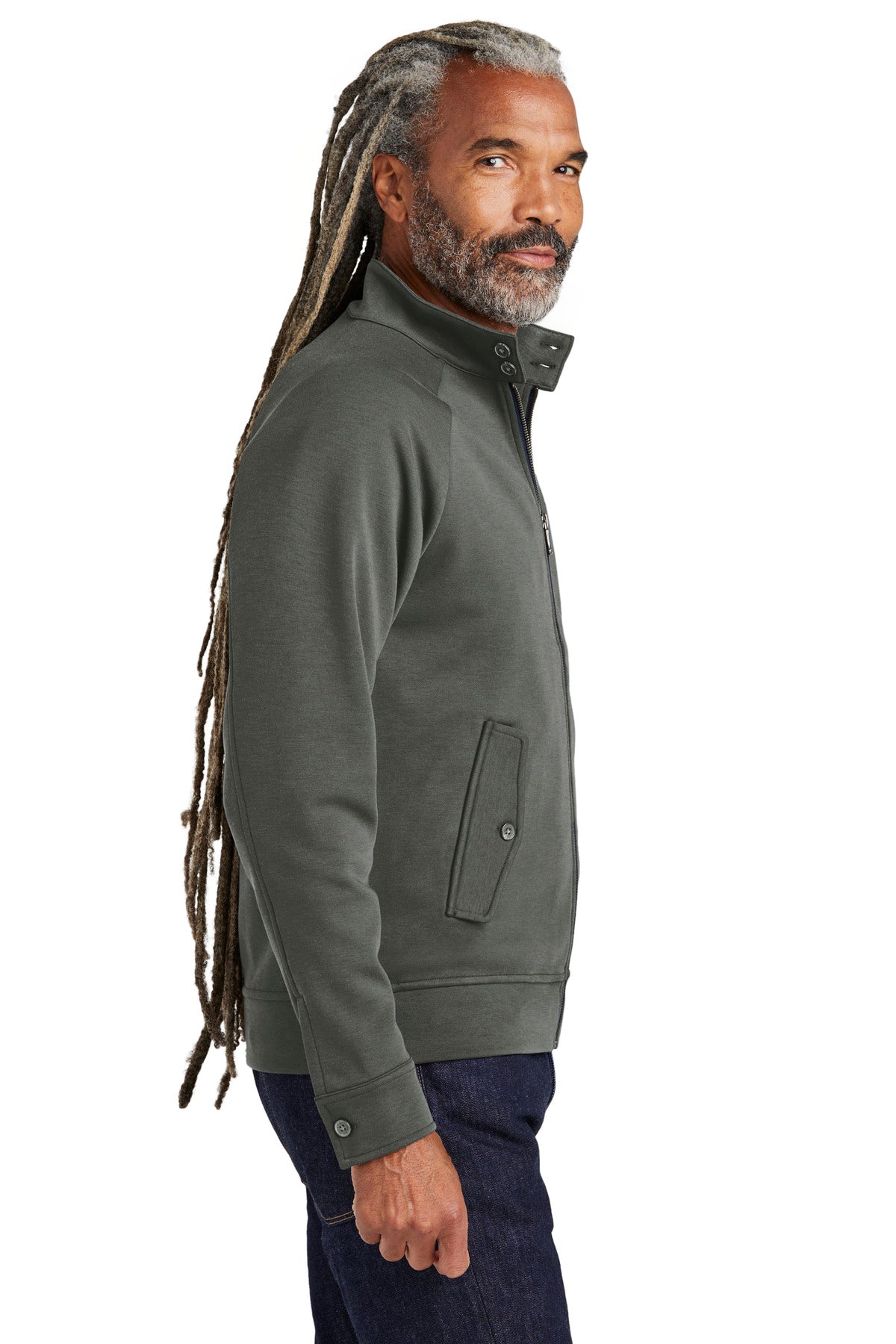 WindsorGry Brooks Brothers Double-Knit Full-Zip BB18210 plain
