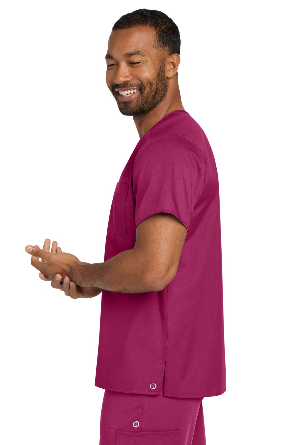 Wine Wink Unisex WorkFlex Chest Pocket V-Neck Top WW3160 plain