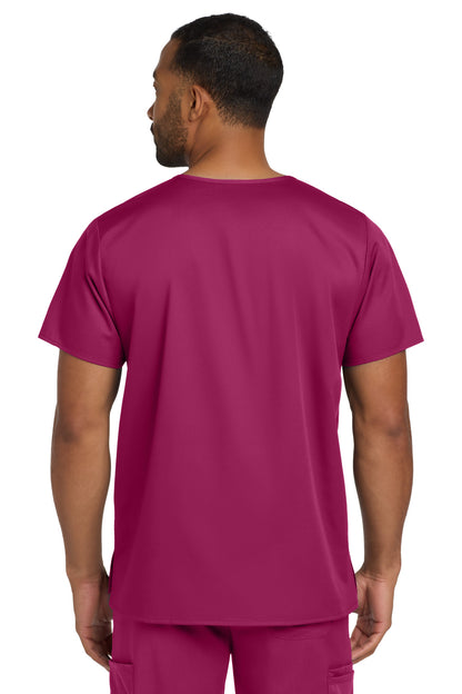 Wine Wink Unisex WorkFlex Chest Pocket V-Neck Top WW3160 plain