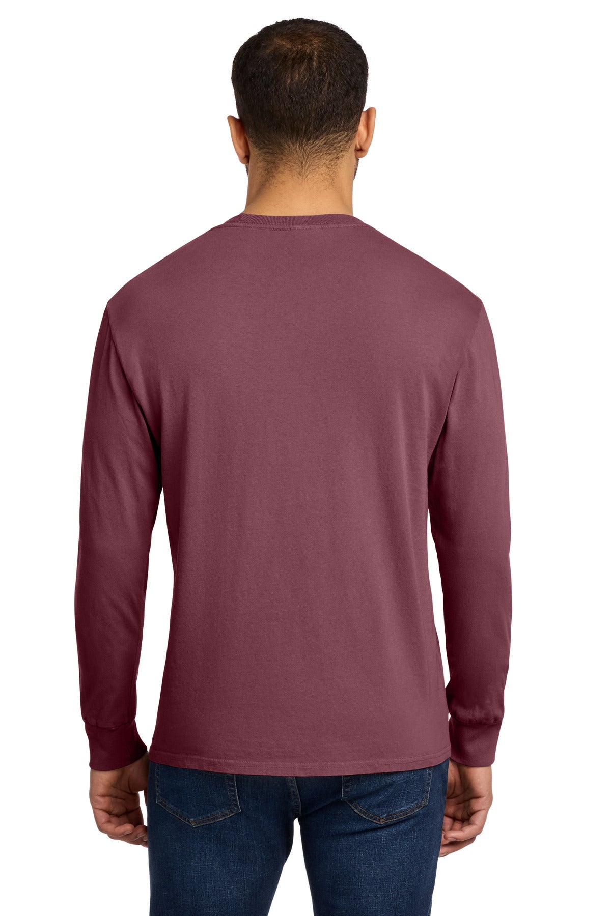 Wineberry Port & Co Beach Wash Garment-Dyed Long Sleeve Tee PC099LS plain