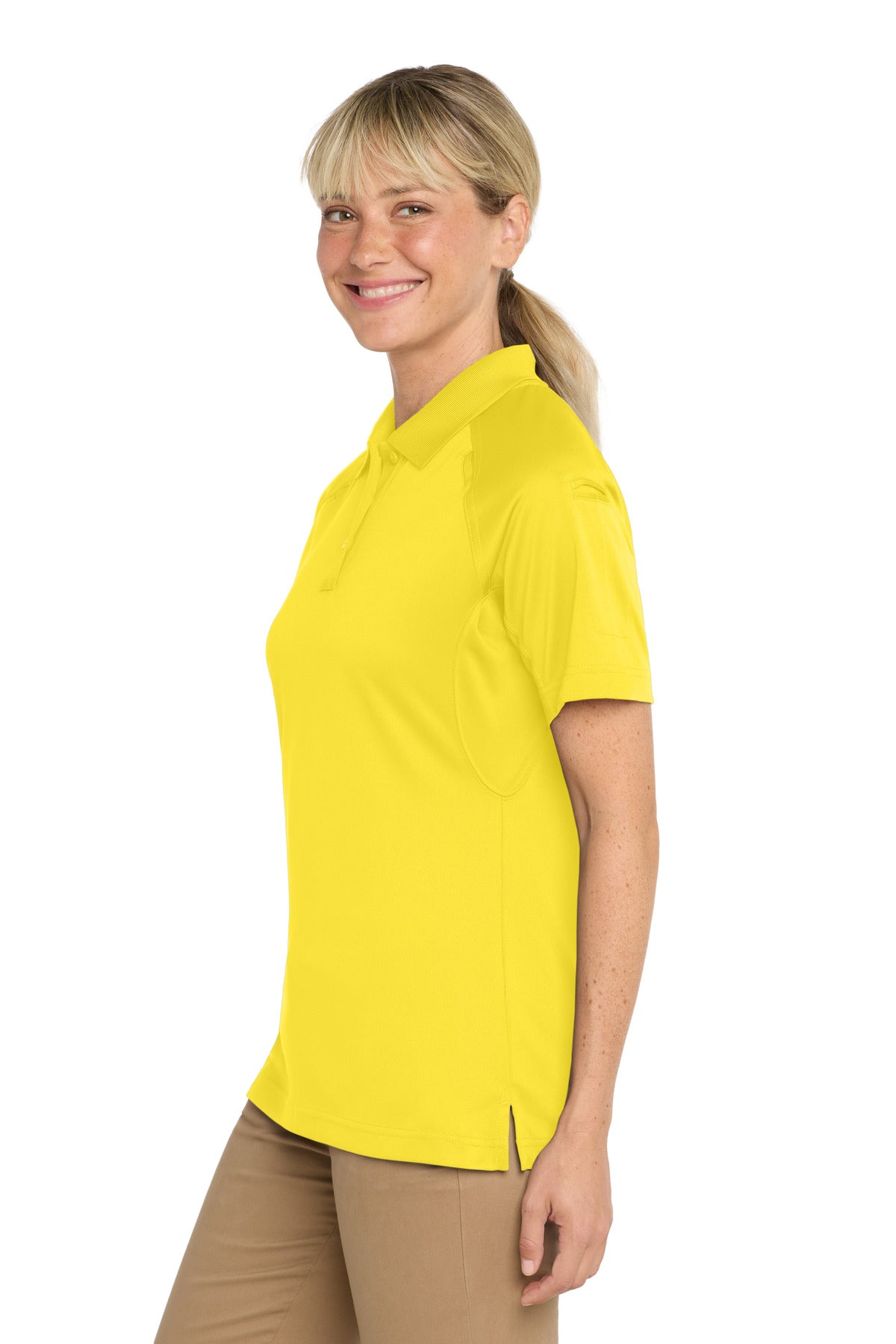 Yellow CornerStone Women's Select Snag-Proof Tactical Polo. CS411 plain