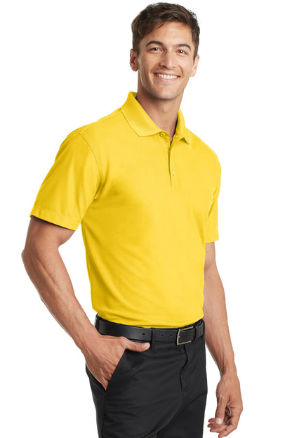 Yellow Port Authority Dry Zone Grid Polo. K572 plain