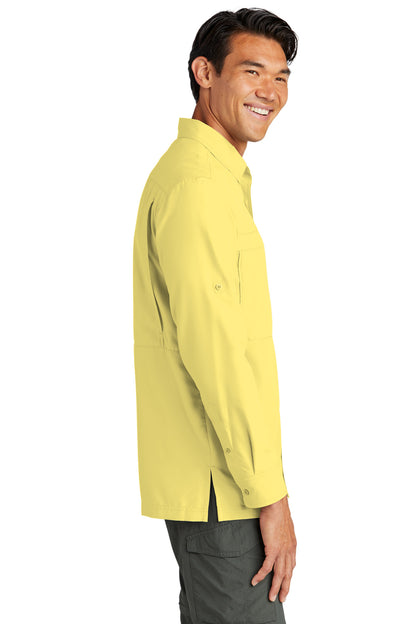 Yellow Port Authority Long Sleeve UV Daybreak Shirt W960 plain