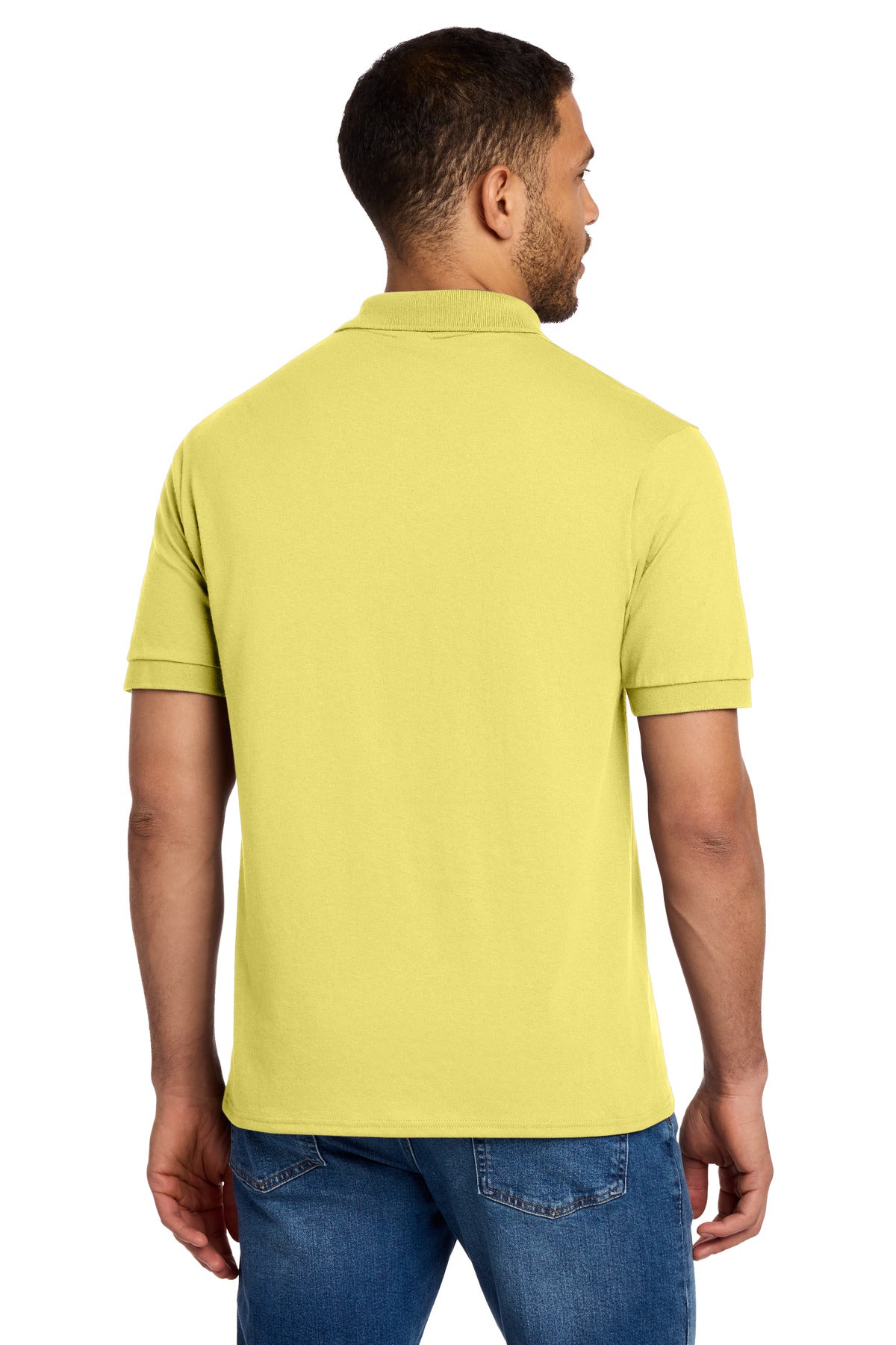Yellow Port & Co Core Blend Jersey Knit Polo. KP55 plain