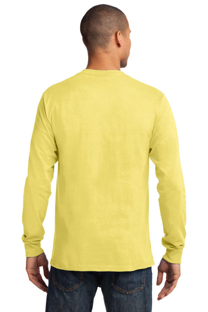 Yellow Port & Co Long Sleeve Essential Tee. PC61LS plain