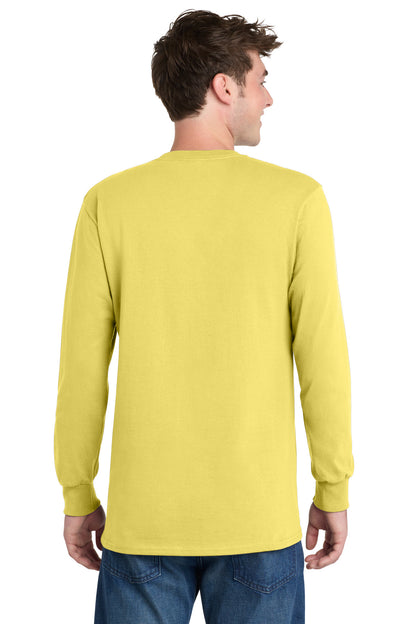 Yellow Port & Co Long Sleeve Essential Tee. PC61LS plain
