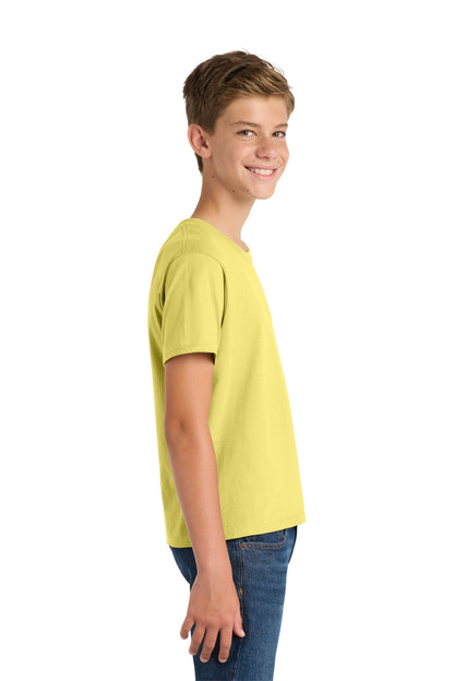 Yellow Port & Co Youth Fan Favorite Tee. PC450Y plain
