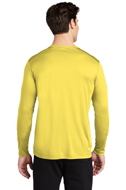 Yellow Sport-Tek Posi-UV Pro Long Sleeve Tee. ST420LS plain
