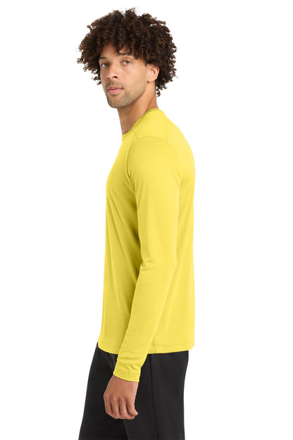 Yellow Sport-Tek Posi-UV Pro Long Sleeve Tee. ST420LS plain